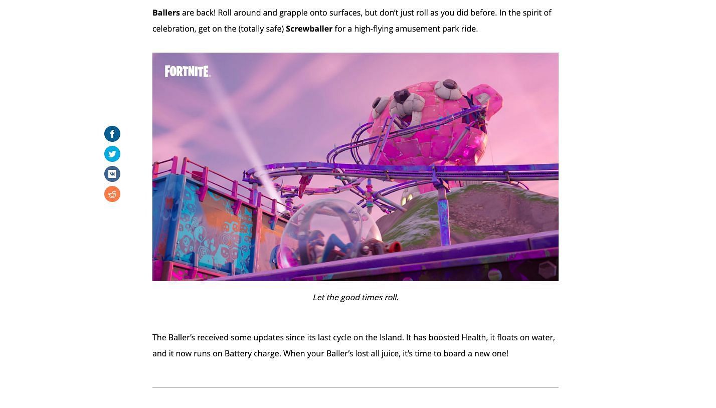 Screenshot of the post from Epic (Image via Epic Games)
