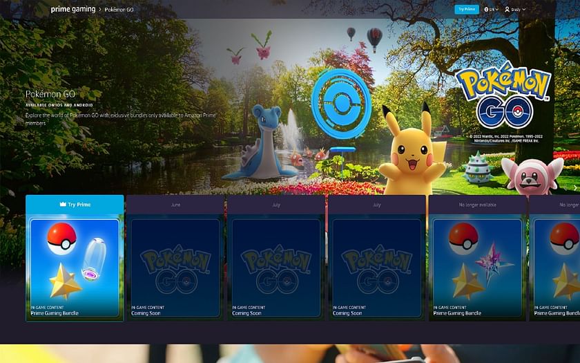 Prime Gaming: Pokemon Go In-Game/App Content Bundles