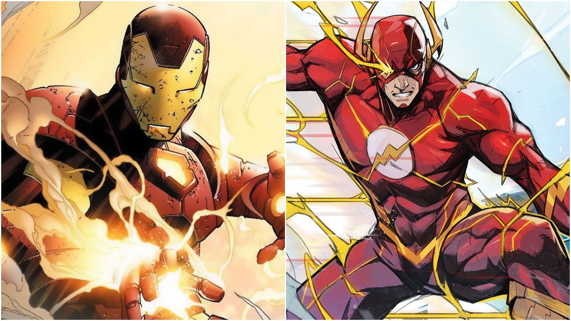 Iron Man (left) and The Flash (right) both have anime characters who outclass them in their respective skills (Image via Sportskeeda)