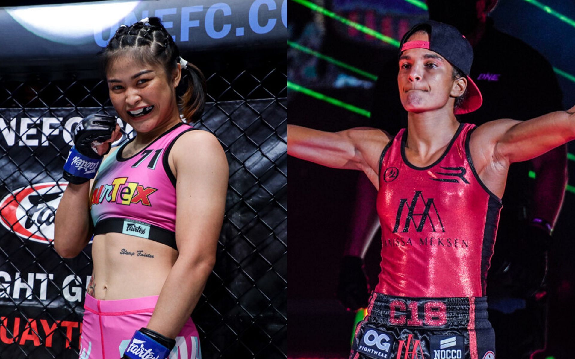 Anissa Meksen (R) is setting her sights on Stamp Fairtex (L). | [Photos: ONE Championship]