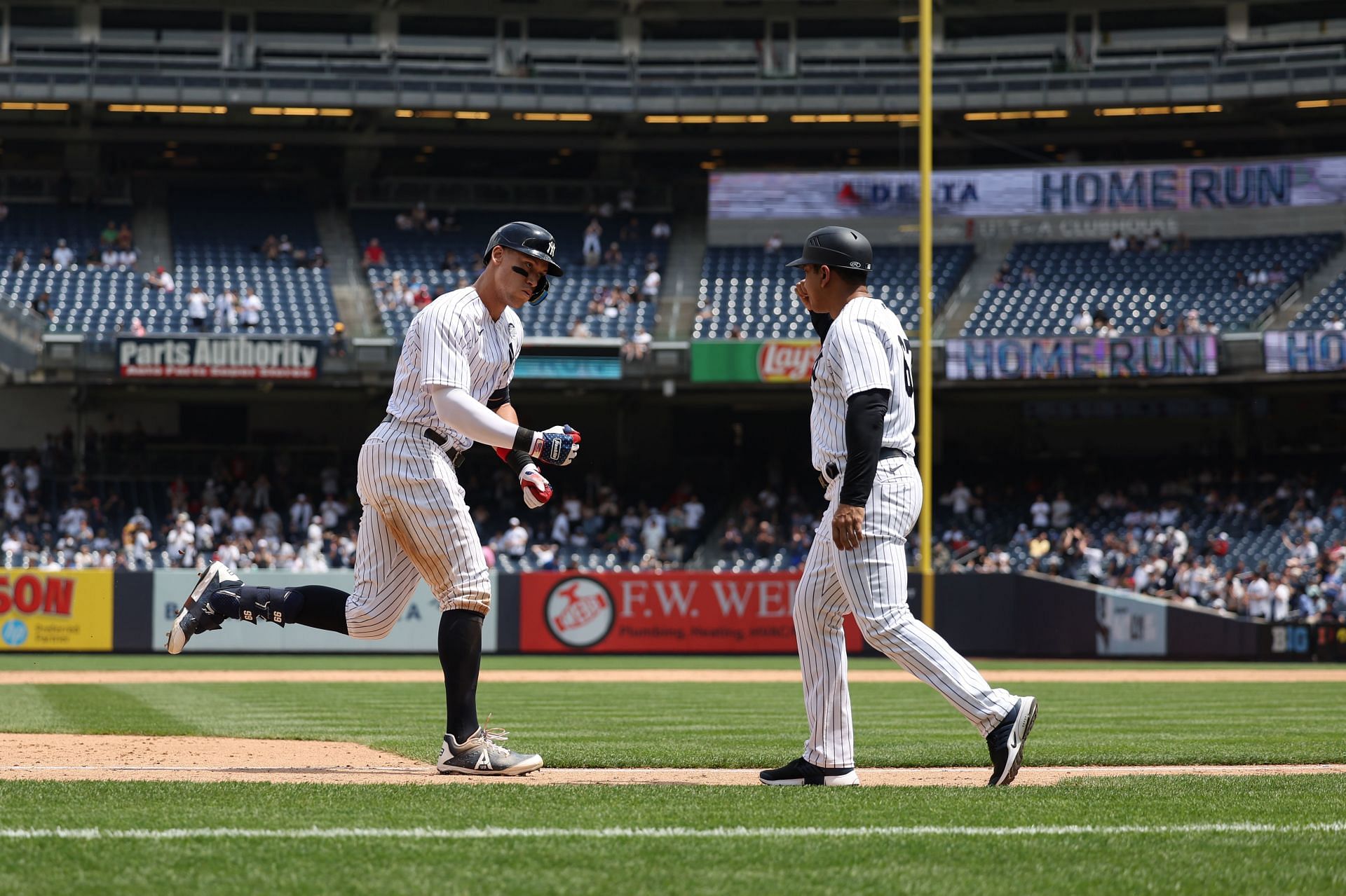 Judge blasted his MLB-leading 19th home run off of Shohei Ohtani this afternoon. 