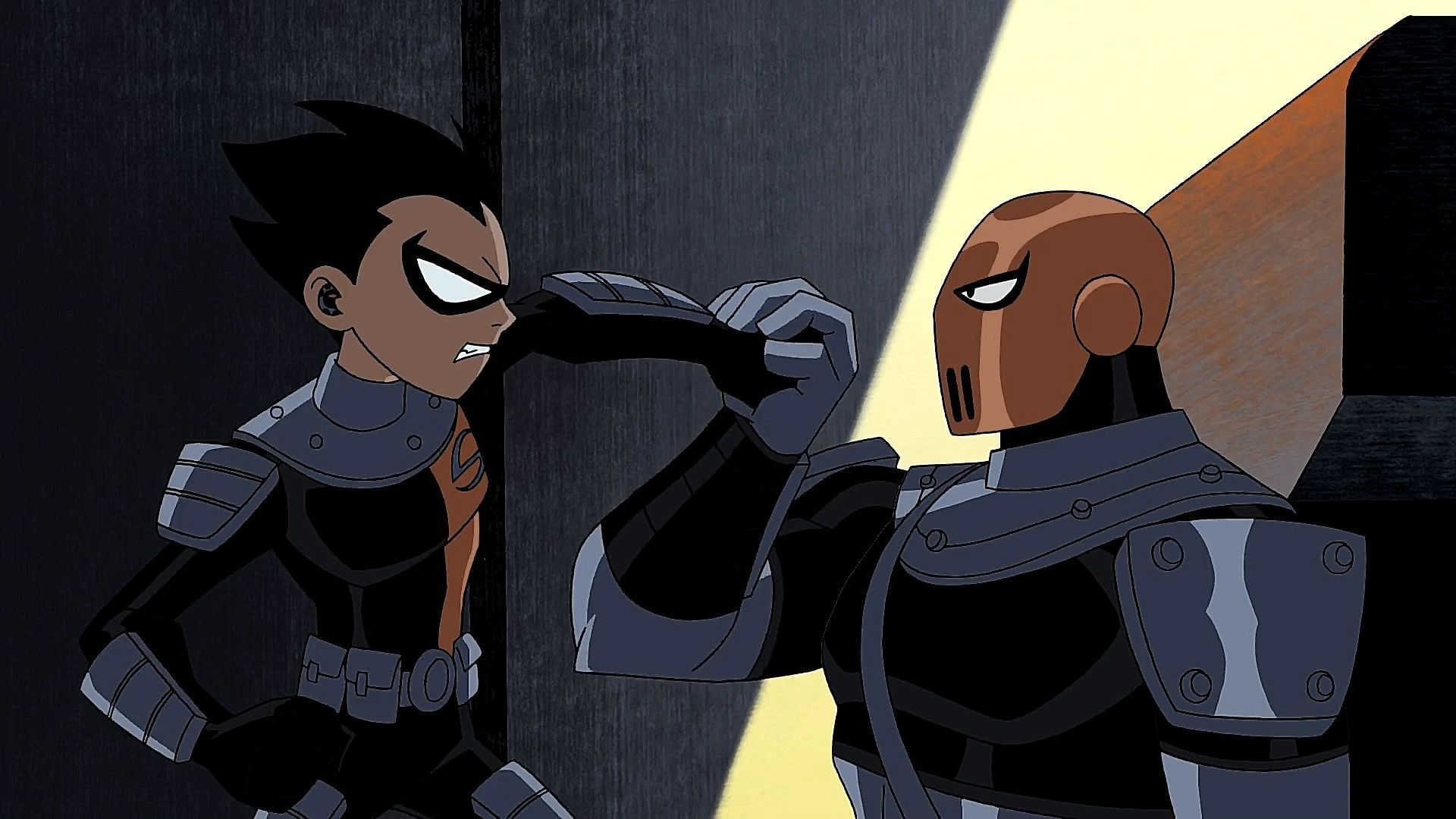 The Boy Wonder Robin fighting Slade (Image via Cartoon Network)