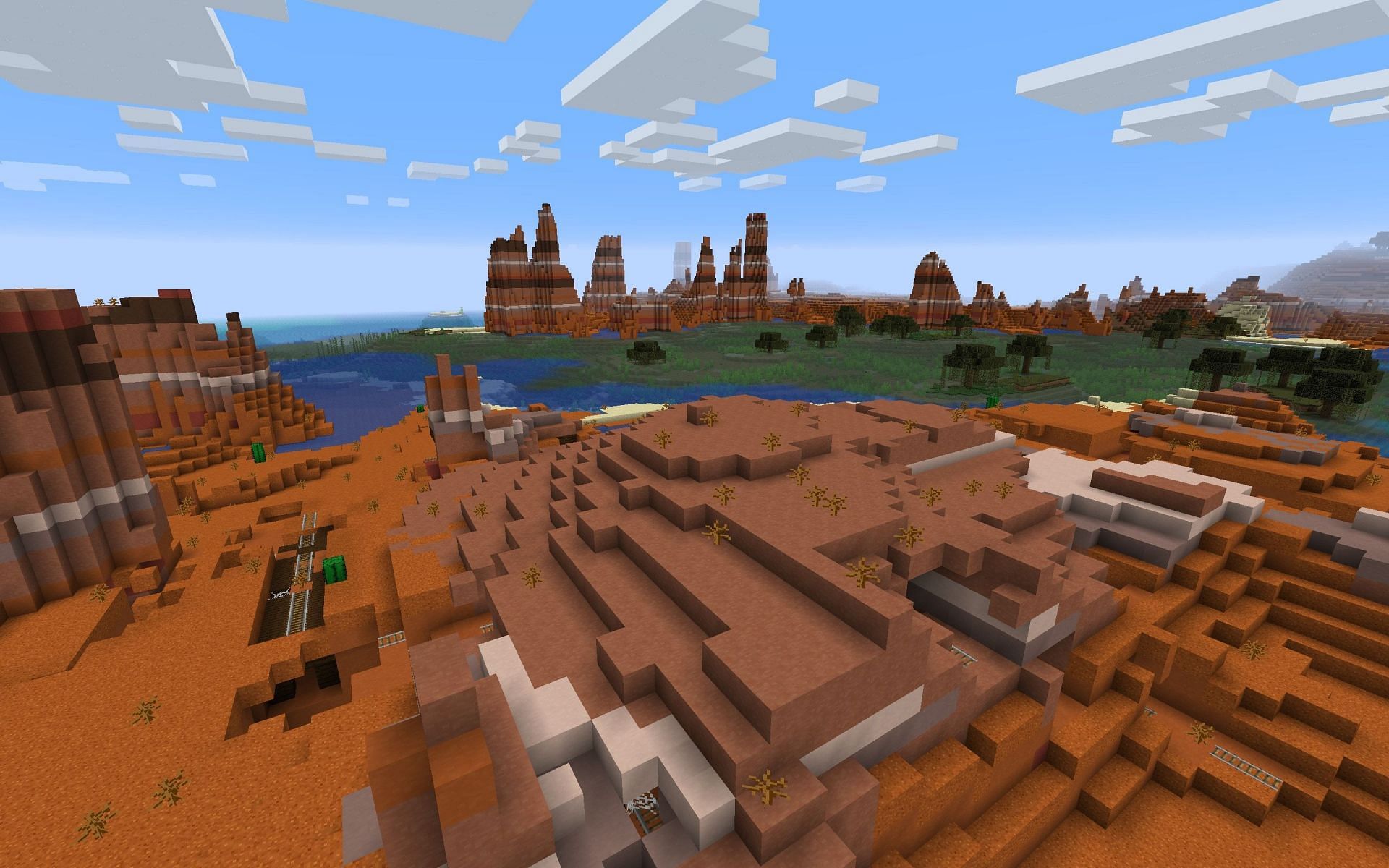 A badlands biome (Image via Minecraft Seeds HQ)