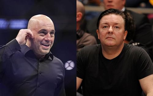 Joe Rogan (left), Ricky Gervais (right)