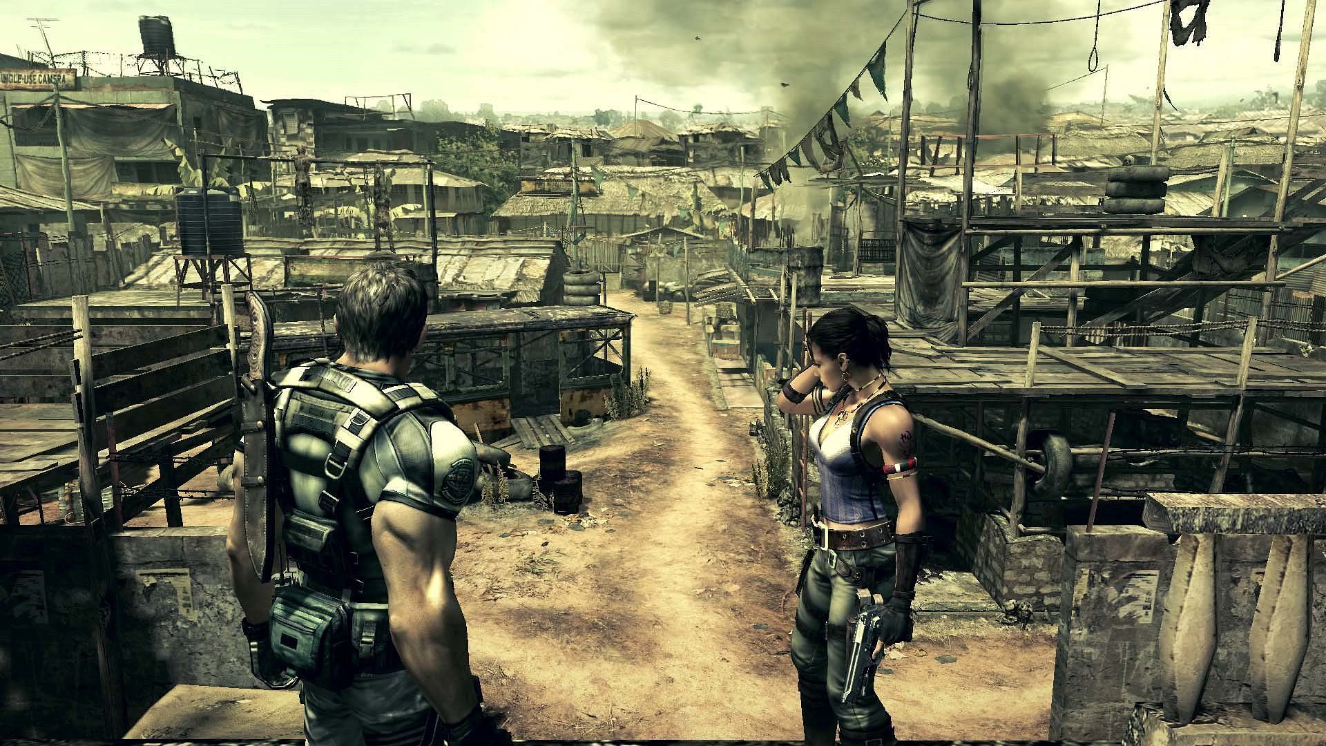 A screenshot from RE5 (Image via Capcom)