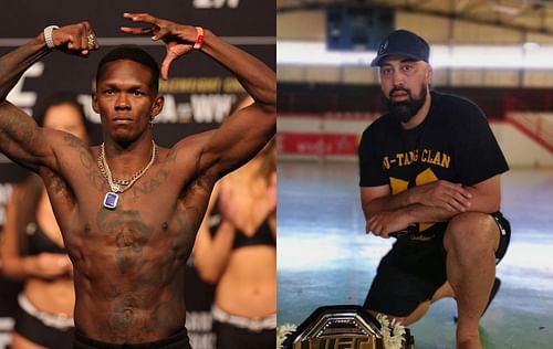 Israel Adesanya (left) and Eugene Bareman (right) [Images via Getty and @citykickboxing on Instagram]