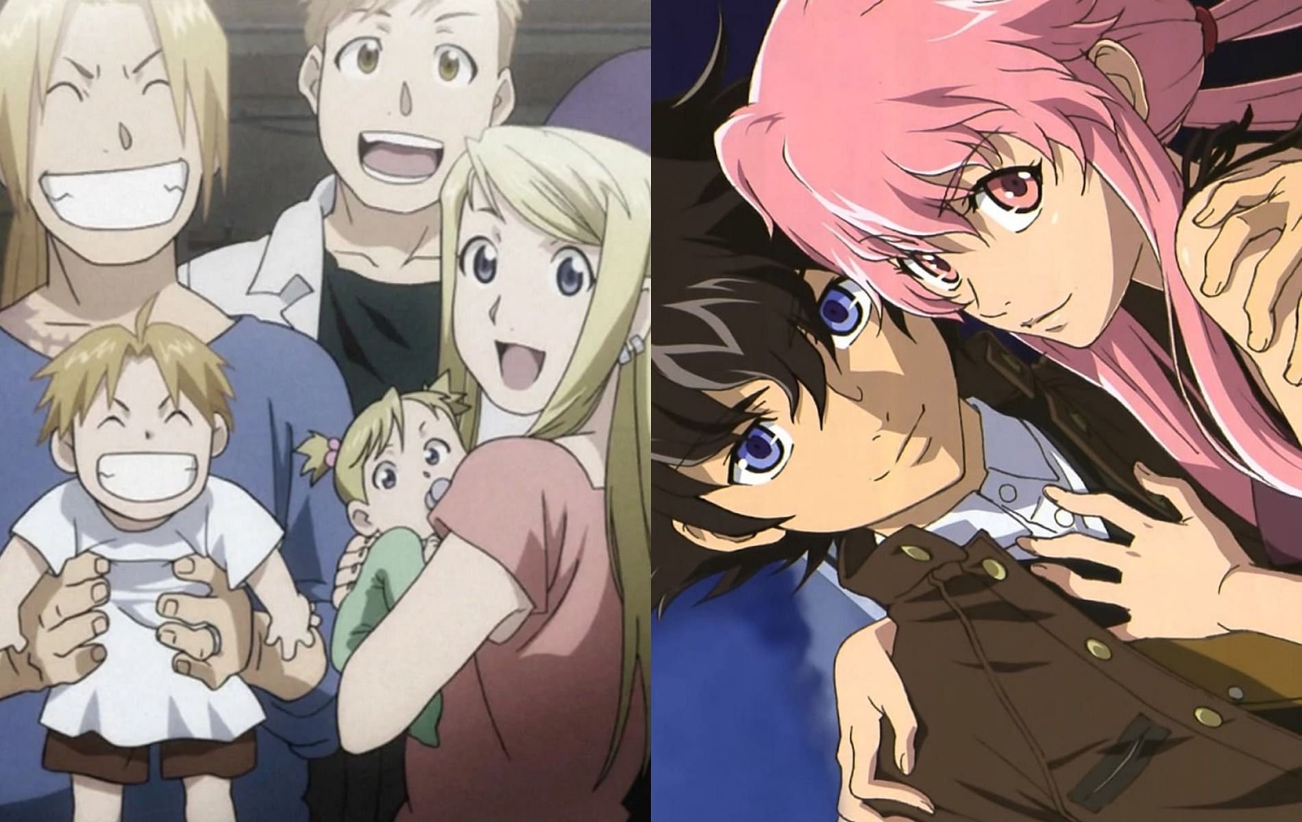 Anime romances that were a disaster and made zero sense (Images via Fullmetal Alchemist Brotherhood and Future Diary)