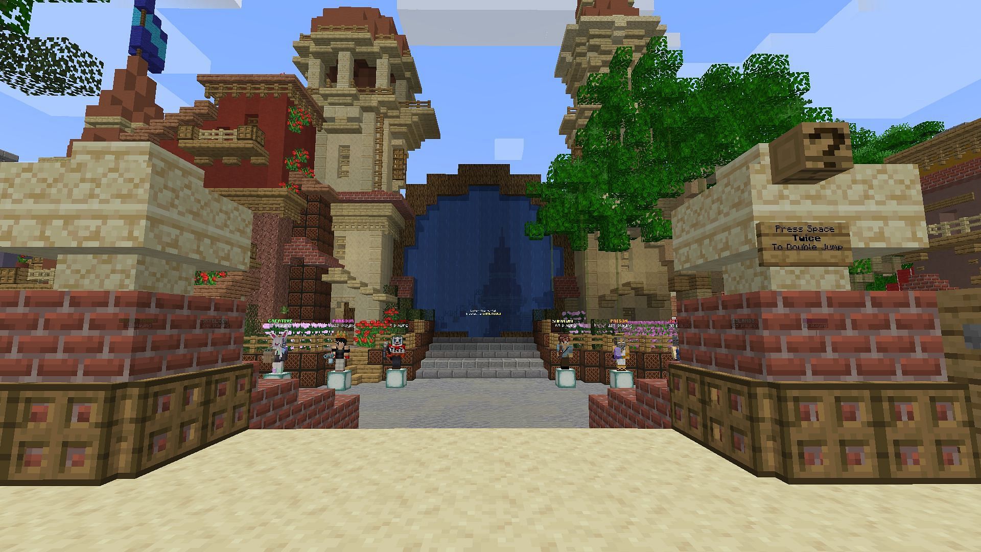 The spawn area for the ManaCube server (Image via Minecraft)