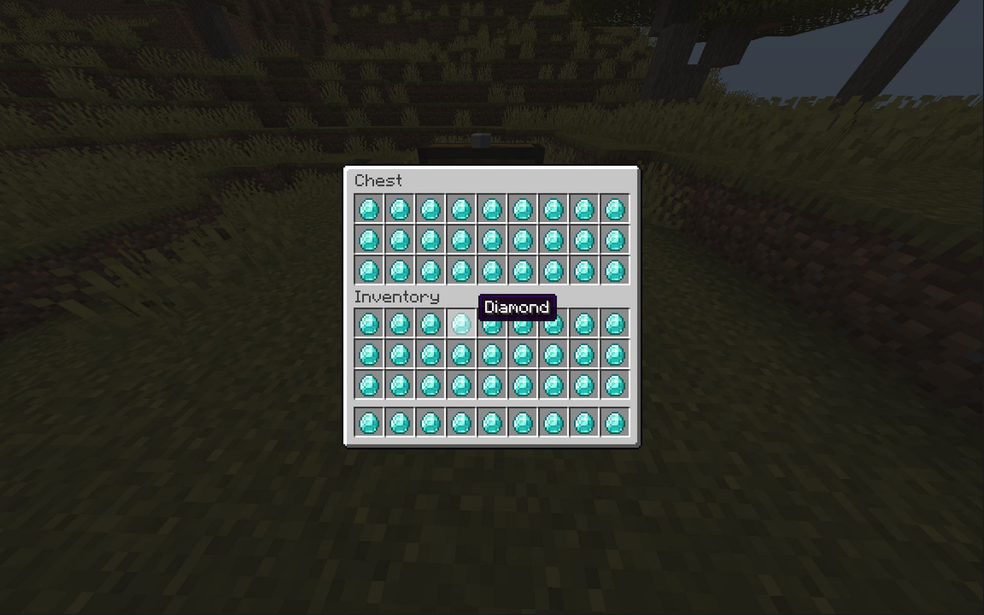 A surplus of diamonds (Image via Minecraft)