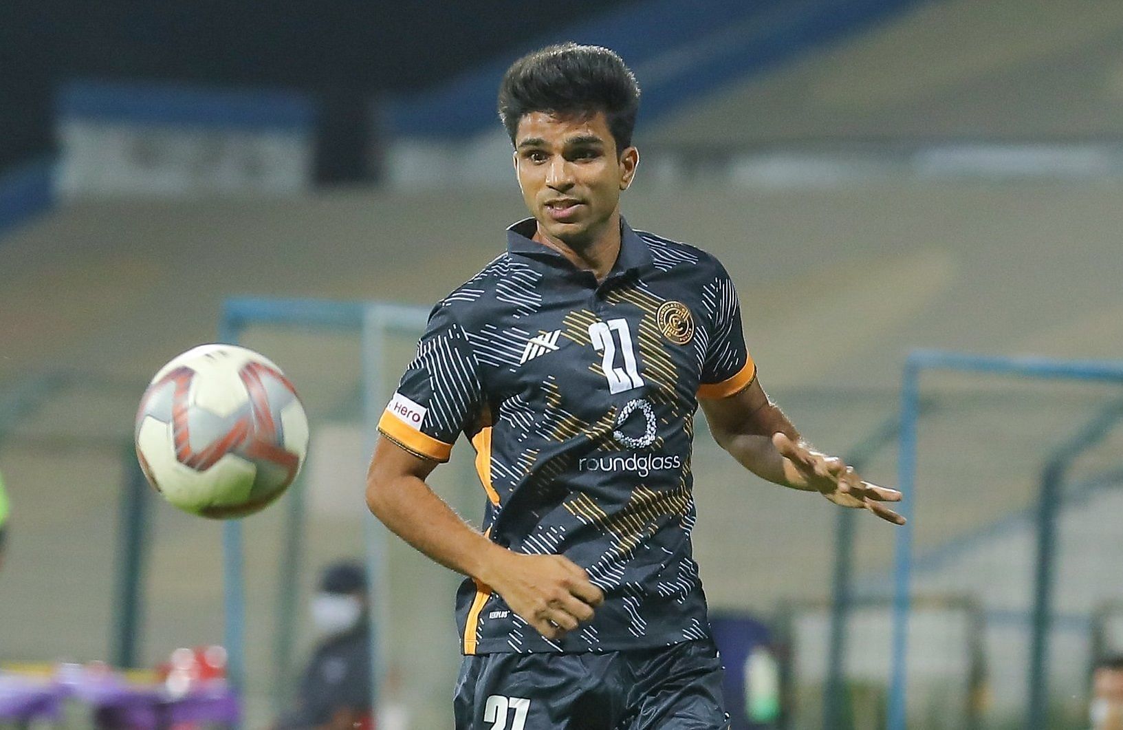 Aakash Sangwan played as a left-back for RoundGlass Punjab FC. (Image Courtesy: Twitter/RGPunjabFC)