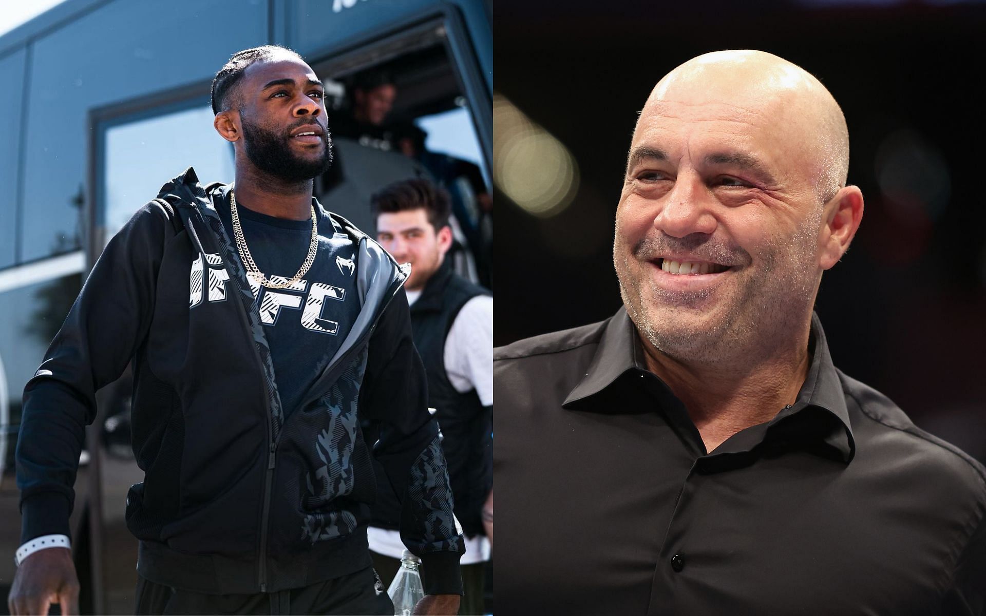Sterling and Rogan (left and right, images courtesy of @funkmastermma Instagram and Getty)