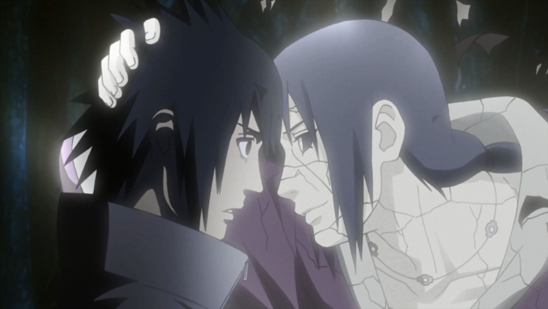 Itachi Uchiha&#039;s farewell to his brother Sasuke (Image via Masashi Kishimoto/Shueisha/Viz Media/Naruto: Shippuden)