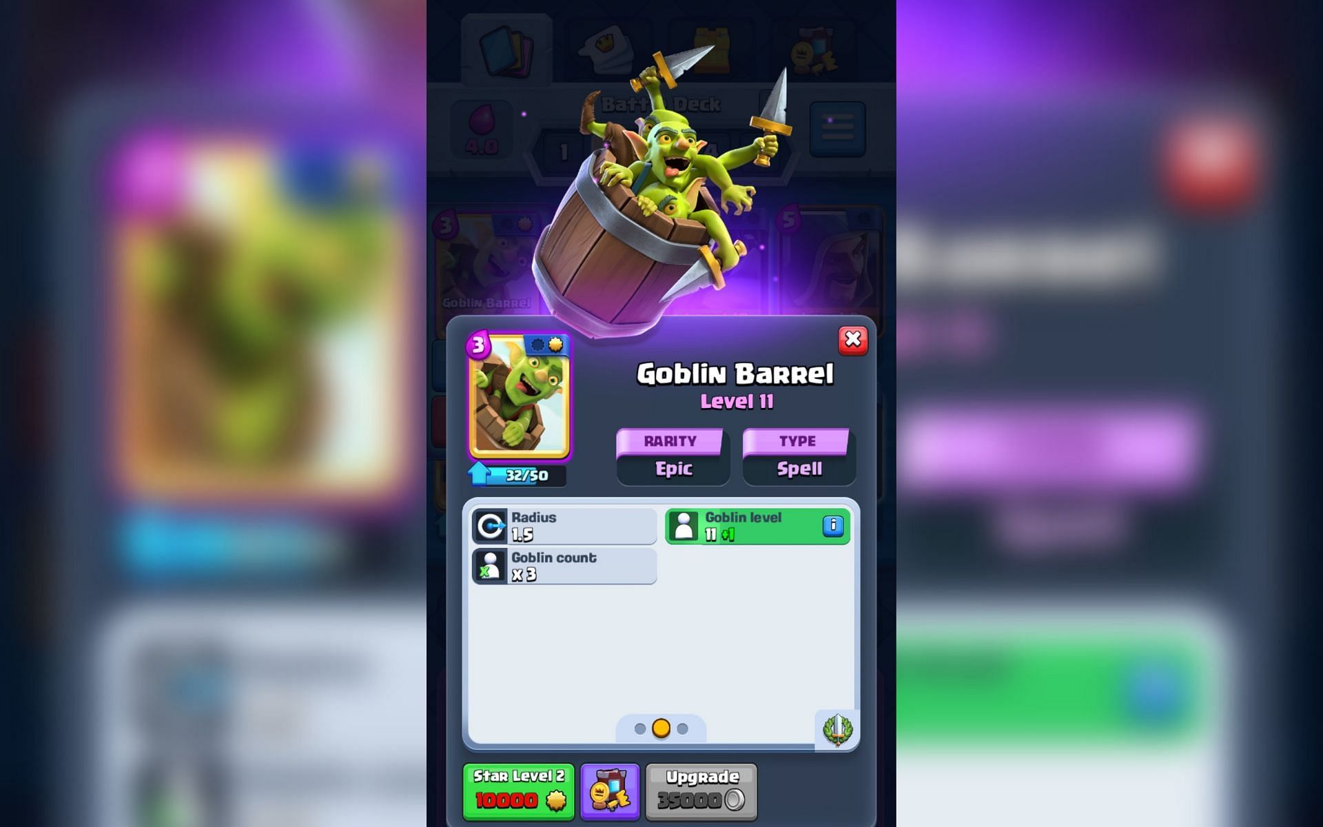 Goblin Barrel can deal a lot of damage to the enemy&#039;s towers (Image via Sportskeeda)