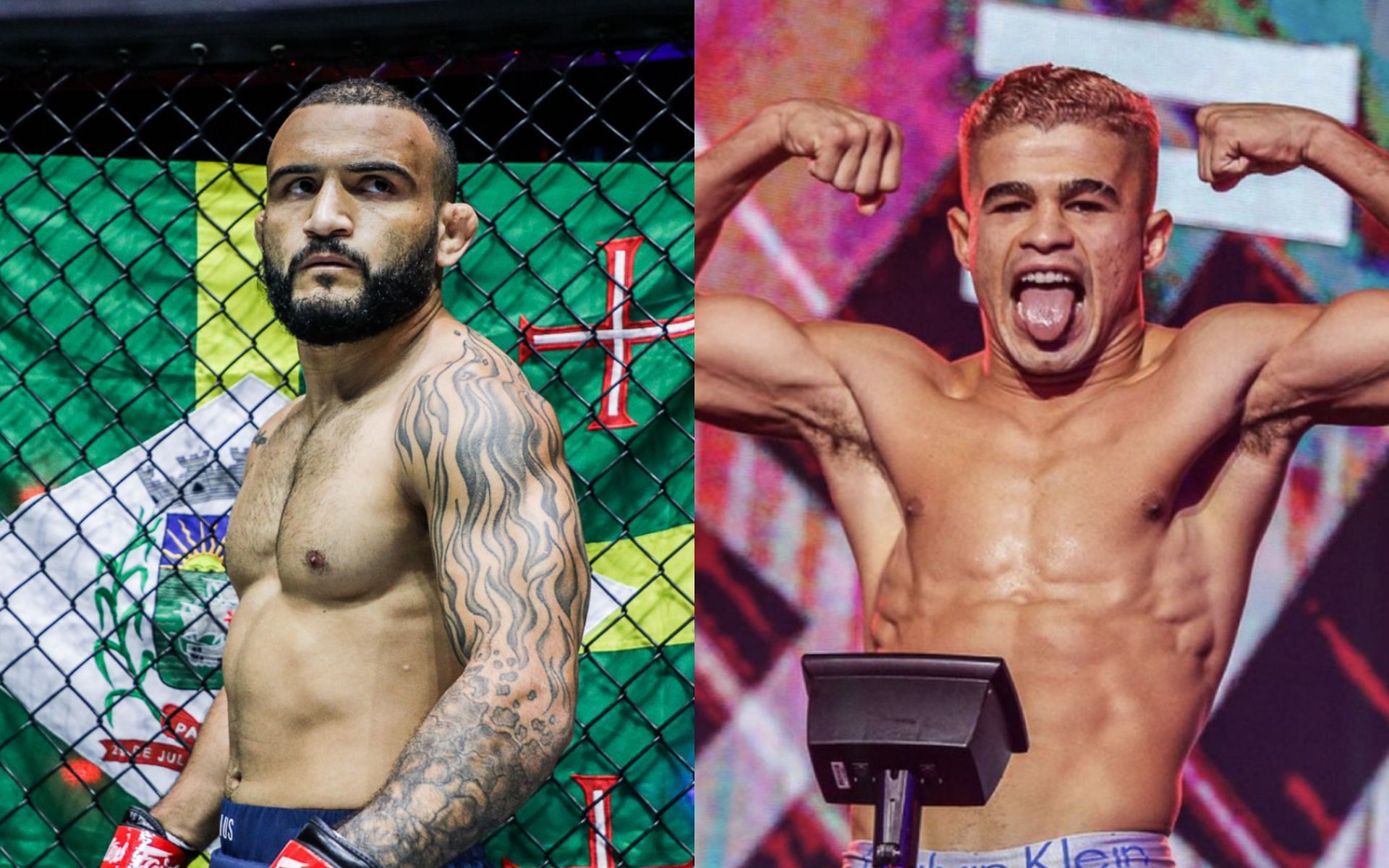 Fabricio Andrade (right) says he&#039;ll finish John Lineker (left) in the first round if ever they fight. [Photos ONE Championship, Fabricio Andrade Instagram]