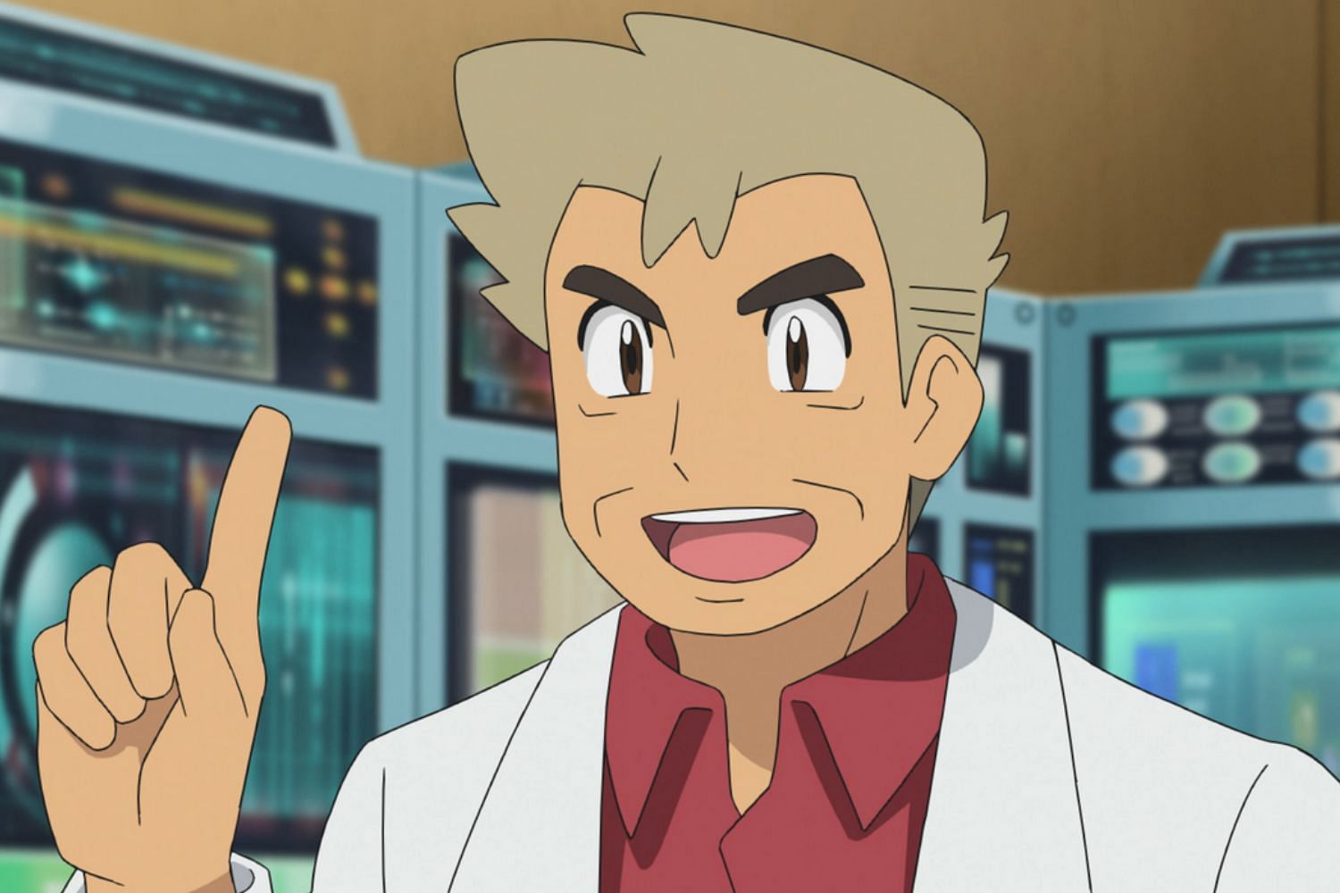 Professor Oak with the more recent anime style (Image via OLM, Inc)