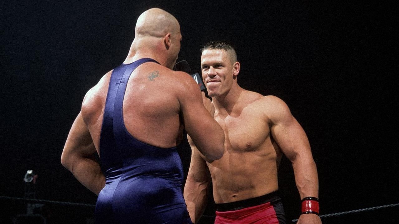 WWE Hall of Famer Kurt Angle and John Cena