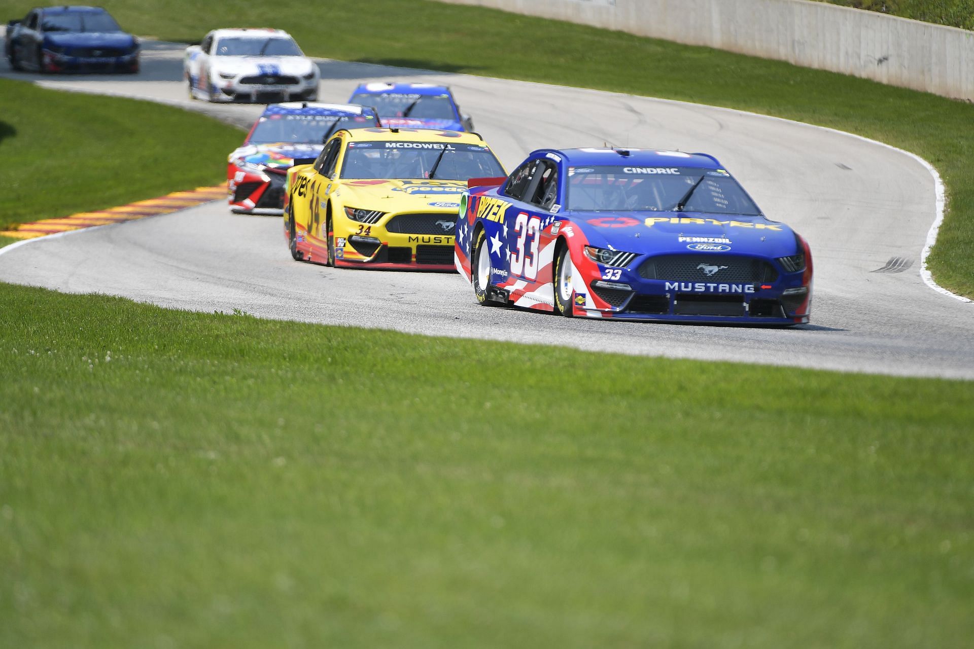 Austin Cindric (#33) leads the field during the NASCAR Cup Series Jockey Made in America 250 Presented by Kwik Trip at Road America (Photo by Logan Riely/Getty Images)