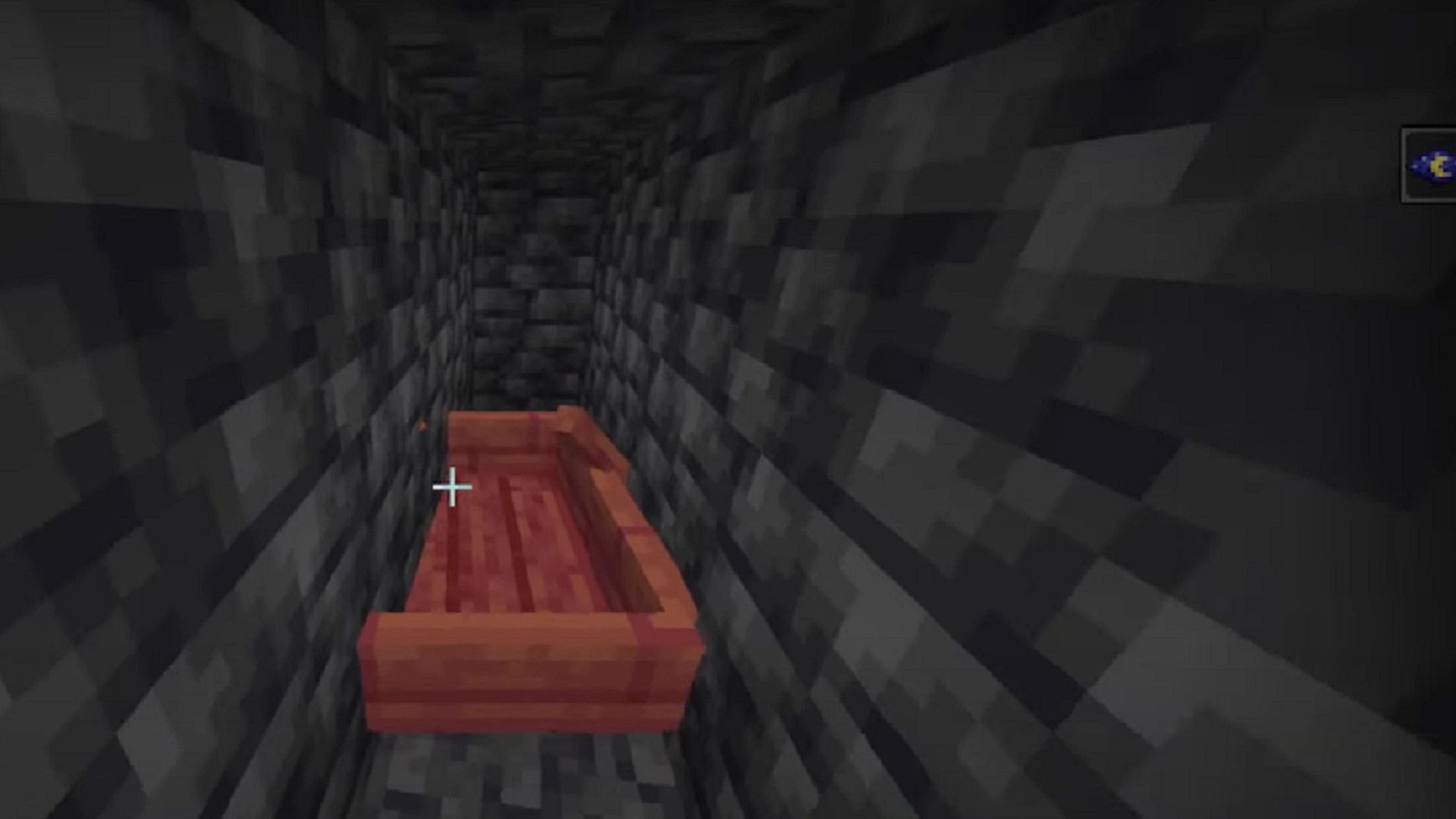 A boat placed in an x-ray hallway (Image via Rediscover Redstone/Youtube)