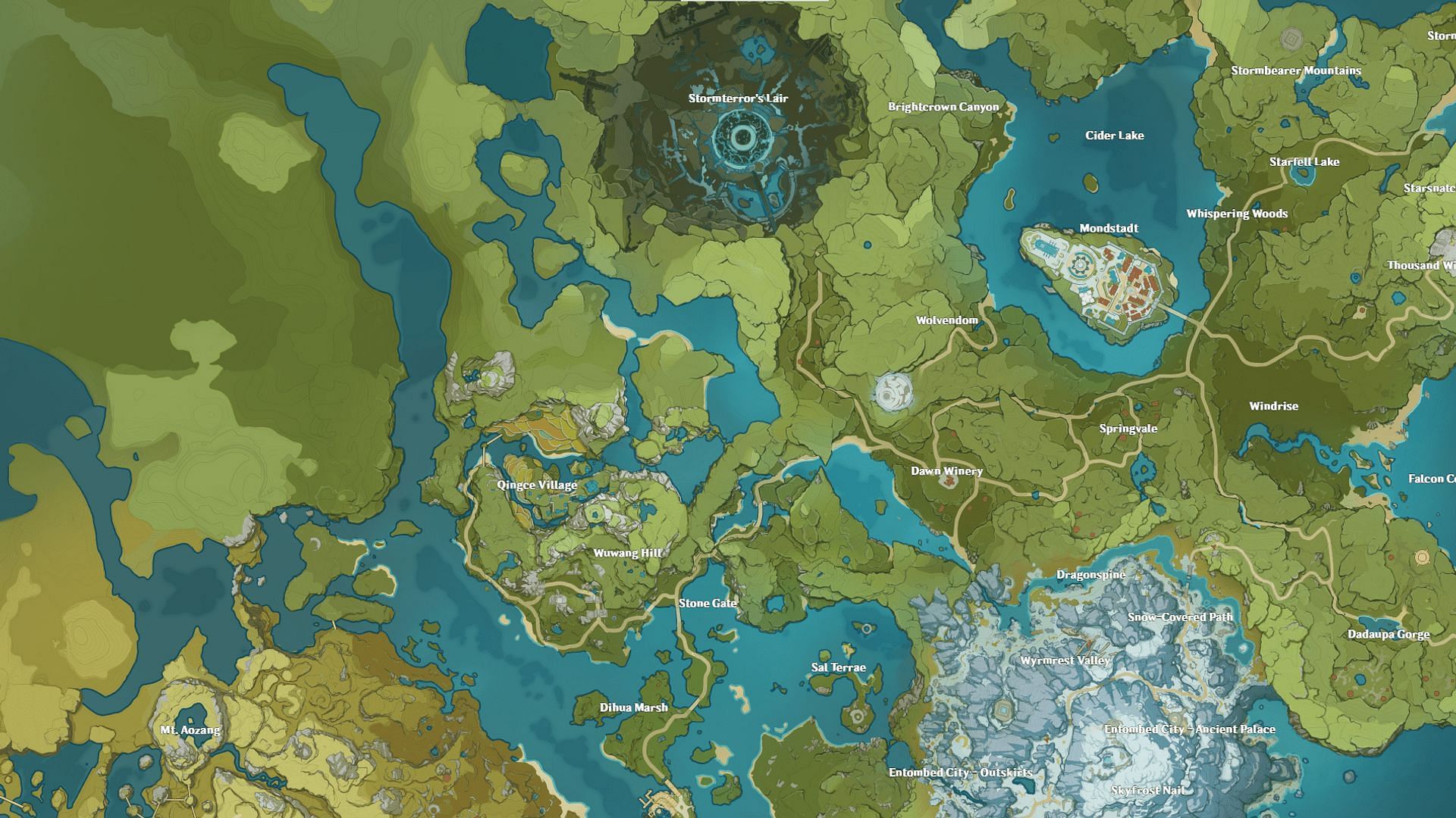 The map will expand significantly according to leaks (Image via Genshin Impact)