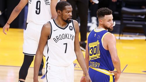 Kevin Durant and Steph Curry's respective legacies have been highlighted in the 2022 postseason. [Photo: Sporting News]