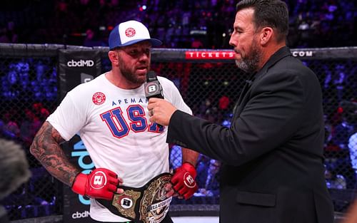 Bellator heavyweight champion Ryan Bader after retaining his title against Cheick Kongo (Photo credit BellatorMMA)