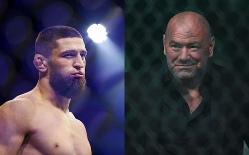 Khamzat Chimaev (left) and Dana White (right) [Images courtesy of Getty]