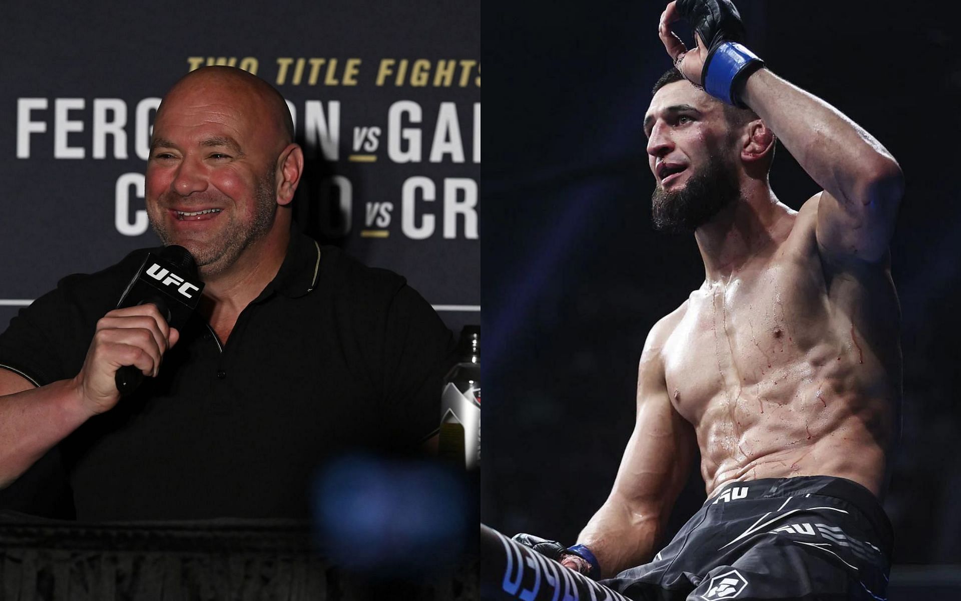 Dana White(left); Khamzat Chimaev (right)