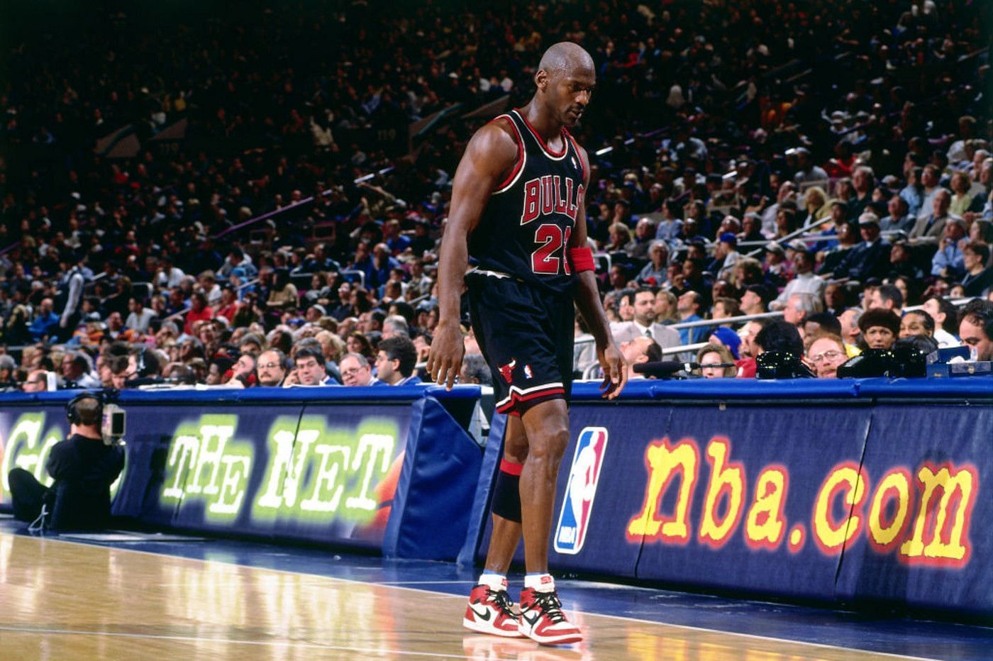 Michael Jordan during a game against the New York Knicks