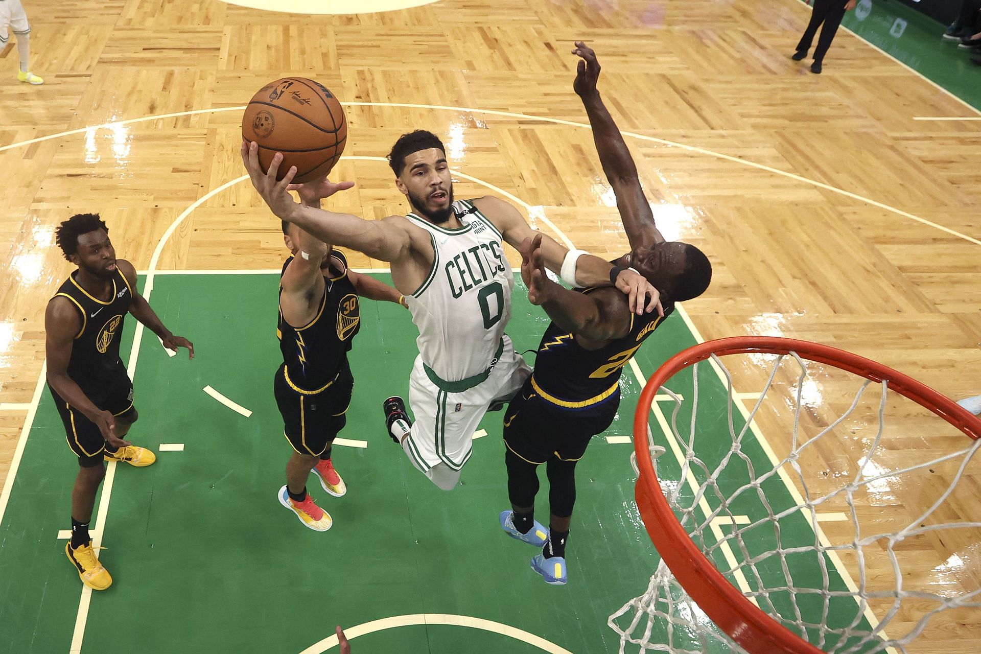 Jayson Tatum of the Boston Celtics against the Golden State Warriors