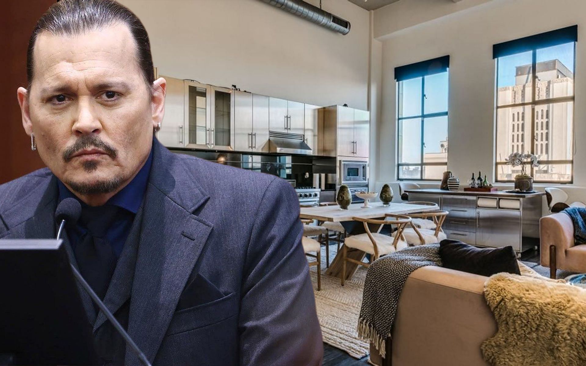 Johnny Depp and Amber Heard&#039;s Los Angeles penthouse unit up for sale (Image via AP and Douglas Elliman Realty)