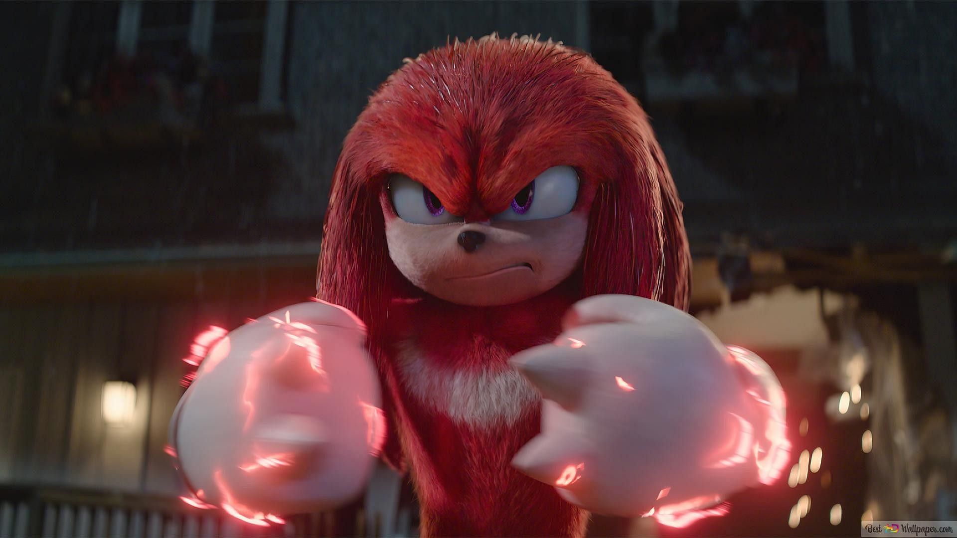 Knuckles with his spiked gloves in the Sonic movies (image via SEGA)