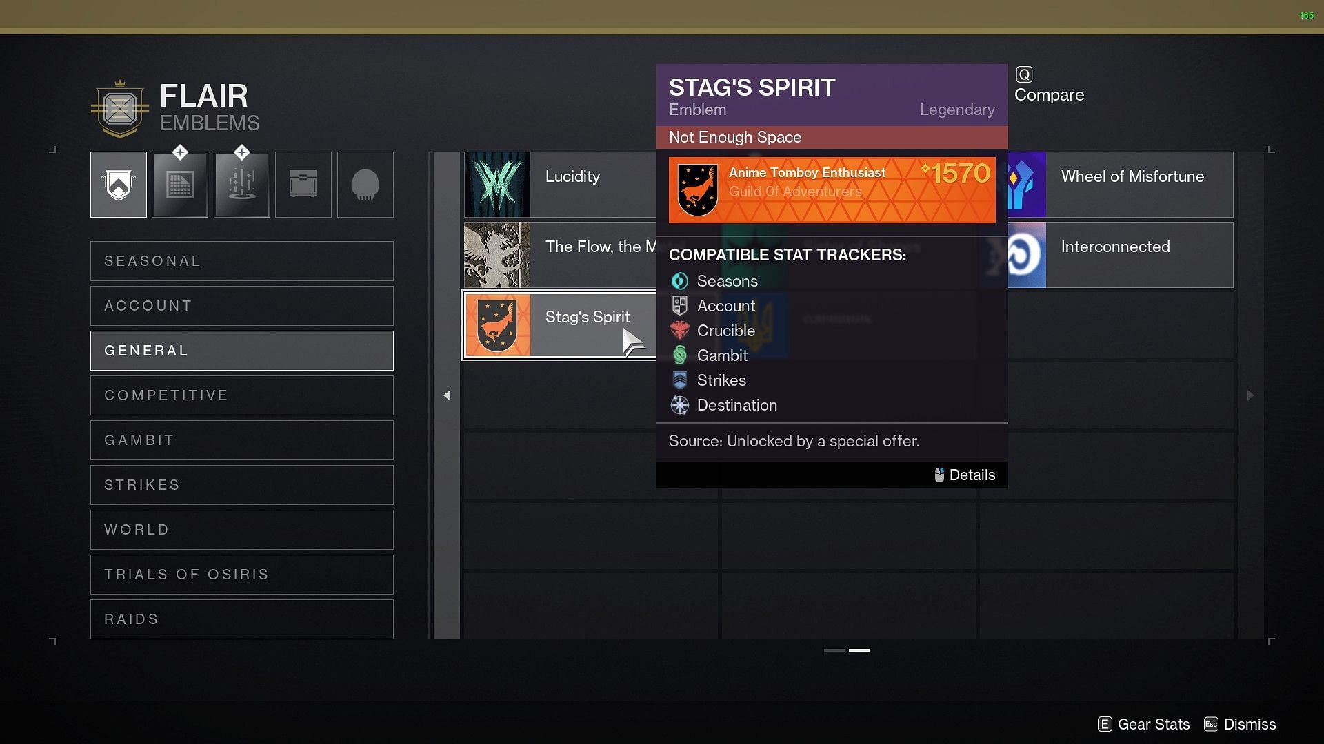 Stag&#039;s Spirit Legendary emblem (Image via Destiny 2)