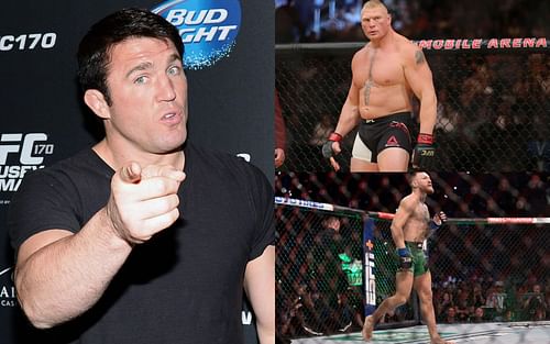 Chael Sonnen (left), Brock Lesnar (top right), and Conor McGregor (bottom right) [Images courtesy of Getty]