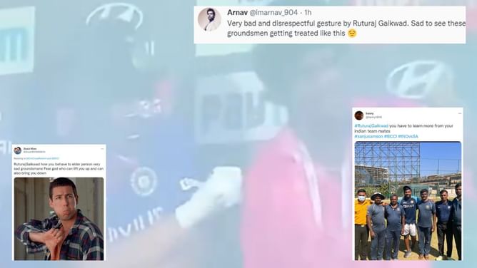 "Really disgusting; Shame on you" - Fans slam Ruturaj Gaikwad for 'mistreating' groundsman in Bengaluru in 5th IND vs SA T20I
