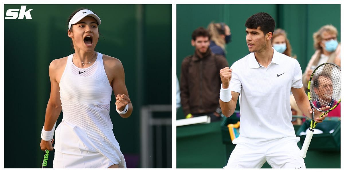 Emma Raducanu (L) &amp; Carlos Alcaraz are among the teens capable of shining at the 2022 &lt;a href=&#039;https://www.sportskeeda.com/go/wimbledon&#039; target=&#039;_blank&#039; rel=&#039;noopener noreferrer&#039;&gt;Wimbledon&lt;/a&gt; Championships