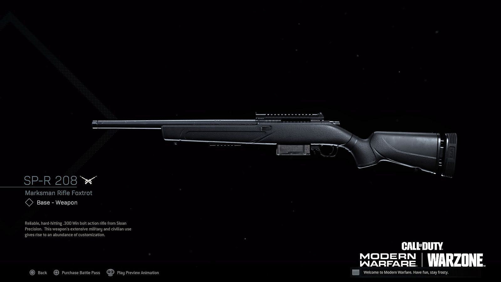 The SP-R 208 from COD: Warzone(Image via Activision)
