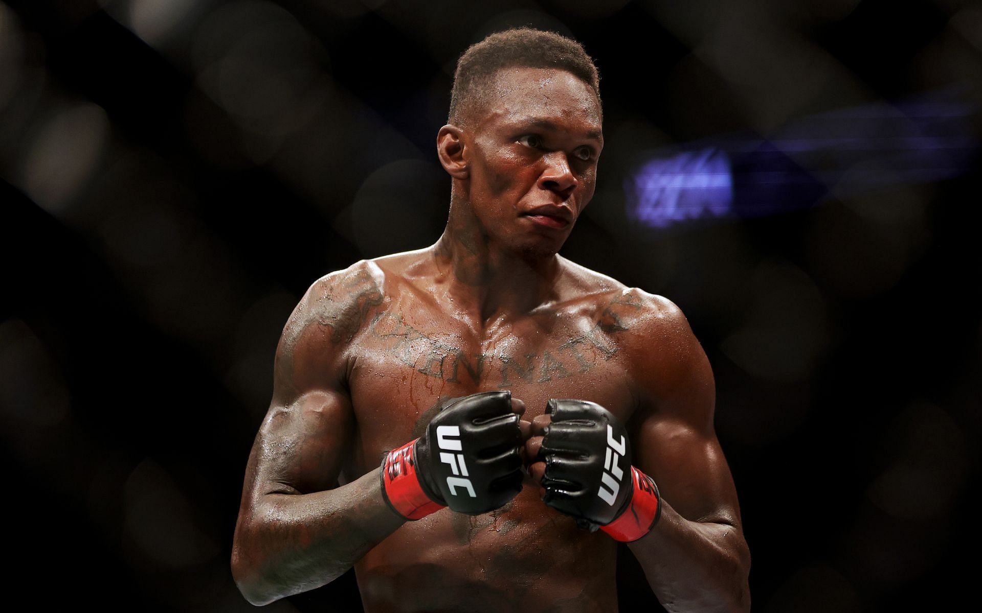 Israel Adesanya at his UFC 271 fight against Robert Whittaker