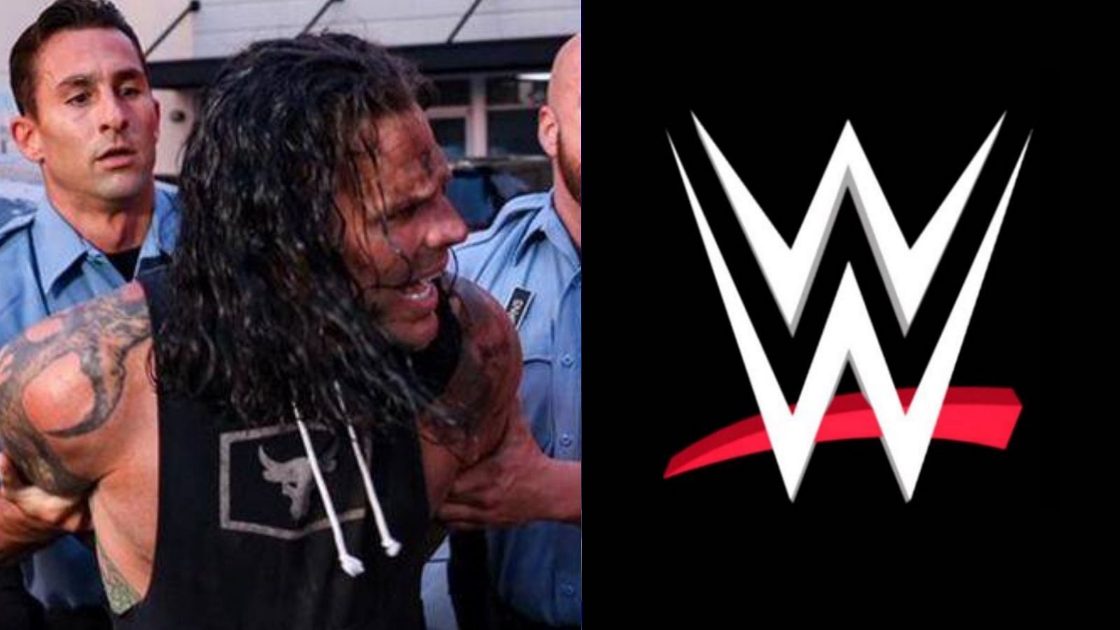 Hardy during his kayfabe arrest in his last WWE run.