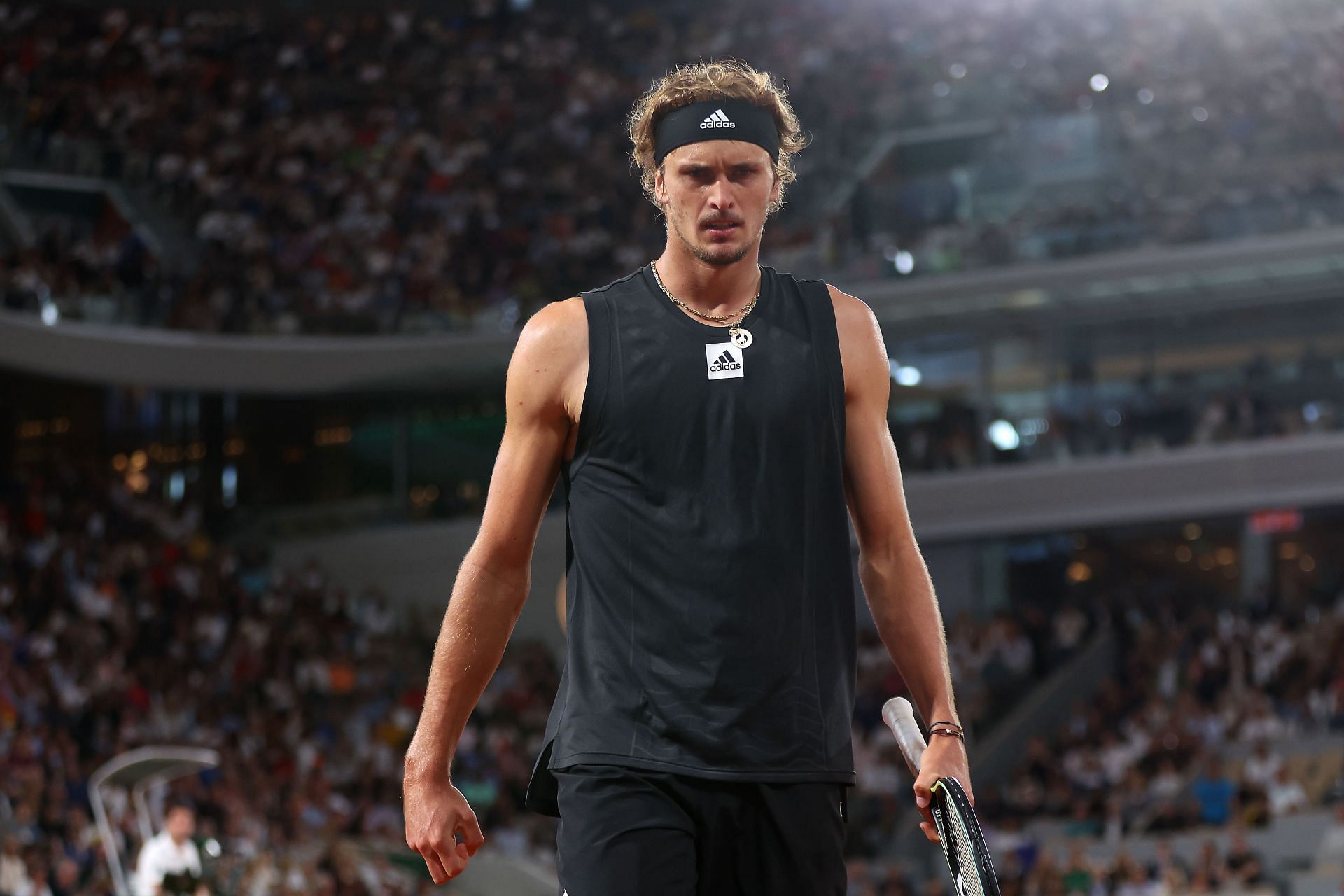 Alexander Zverev reacts during the 2022 French Open semifinals