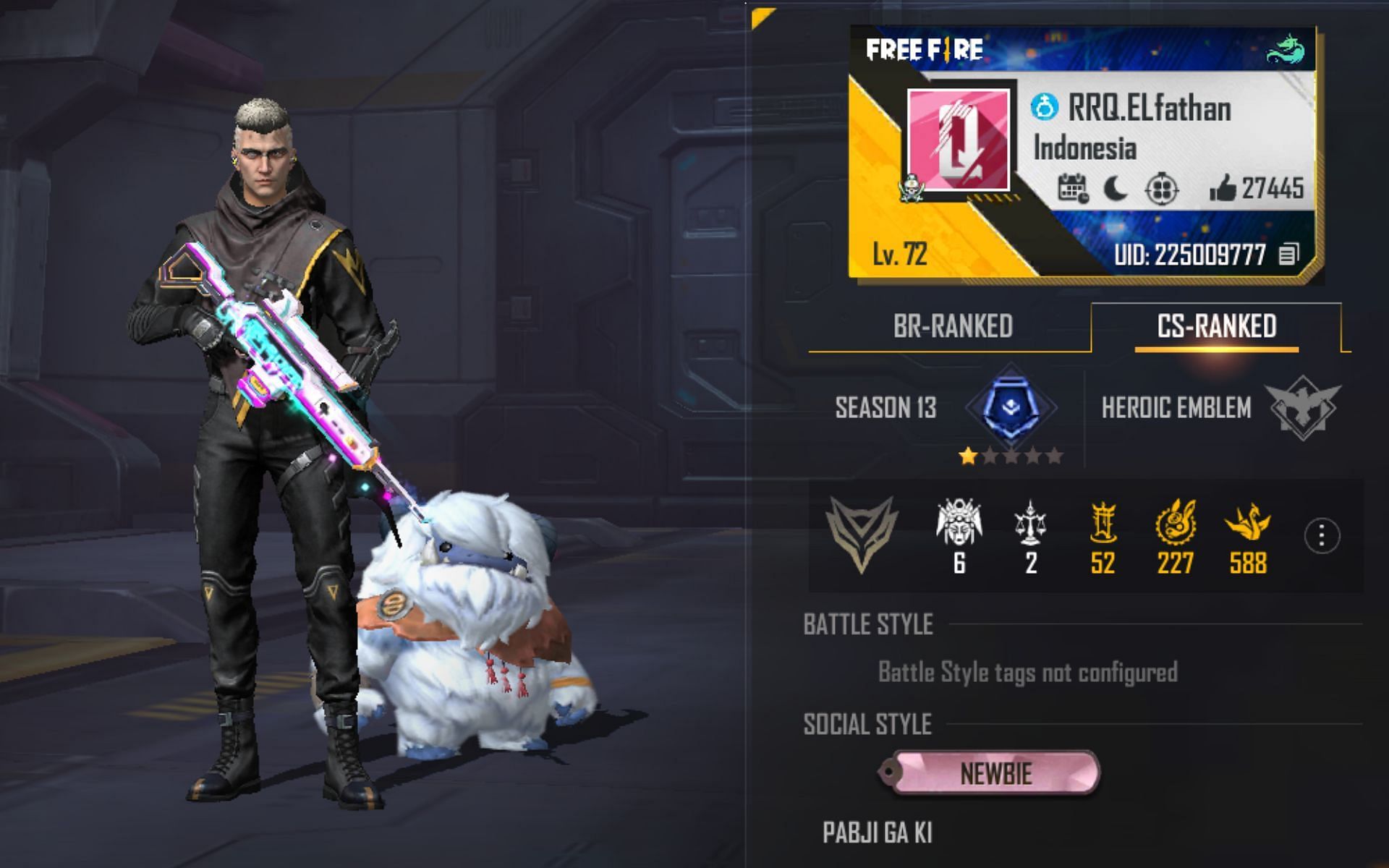 Lokesh Gamer's Free Fire MAX ID, K/D ratio, rank, monthly income, and more  stats in February 2022