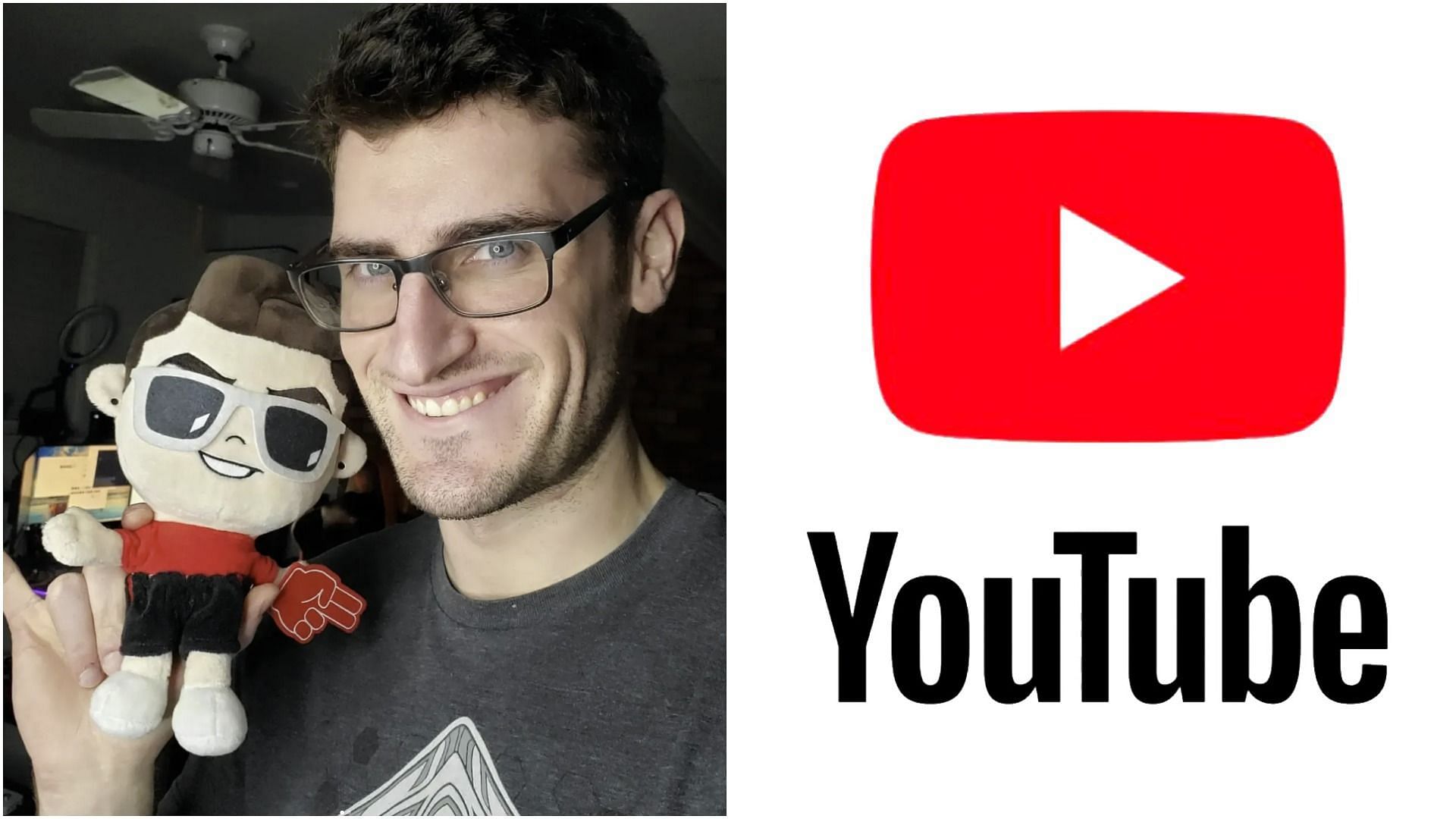 YouTuber TheActMan had a recent video deleted, and then was informed his channel would be demonetized (Image via TheActMan_YT/Instagram &amp; YouTube)