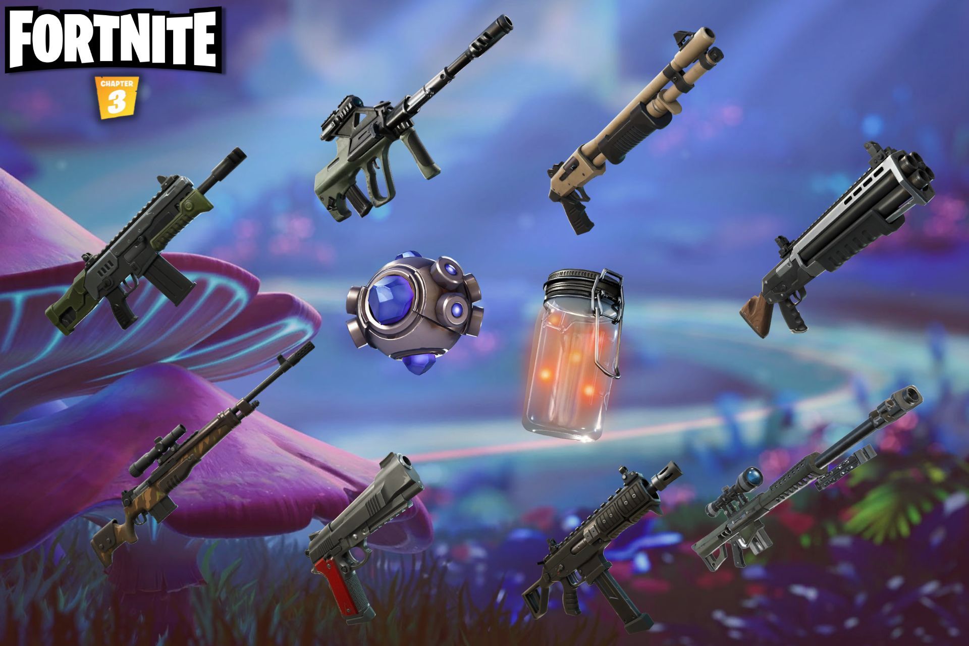 Figuring out which weapons to use from the Fortnite Chapter 3 Season 3 loot pool is vital to secure a Victory Royale (Image via Sportskeeda)