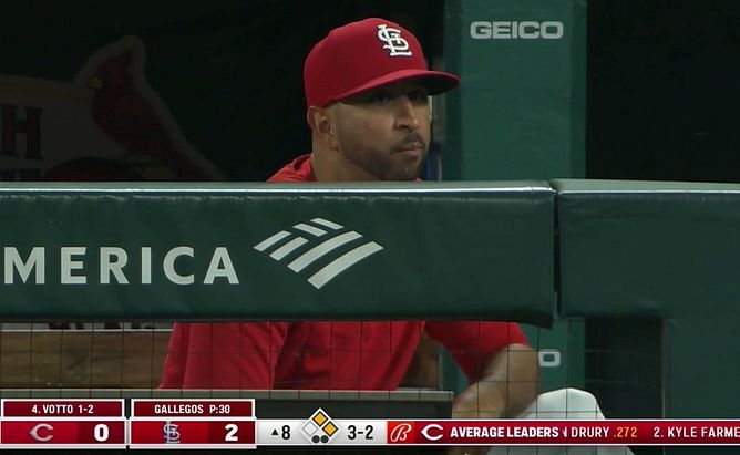 "F**king get behind the plate!" - St. Louis Cardinals manager Oliver Marmol took exception to home plate umpire Tom Hallion walking in front of home plate after questionable call
