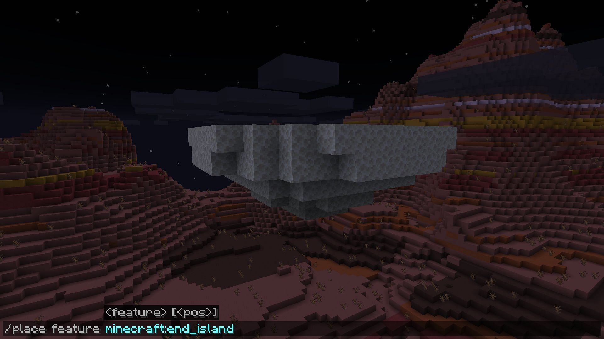 Place feature command (Image via Minecraft 1.19)