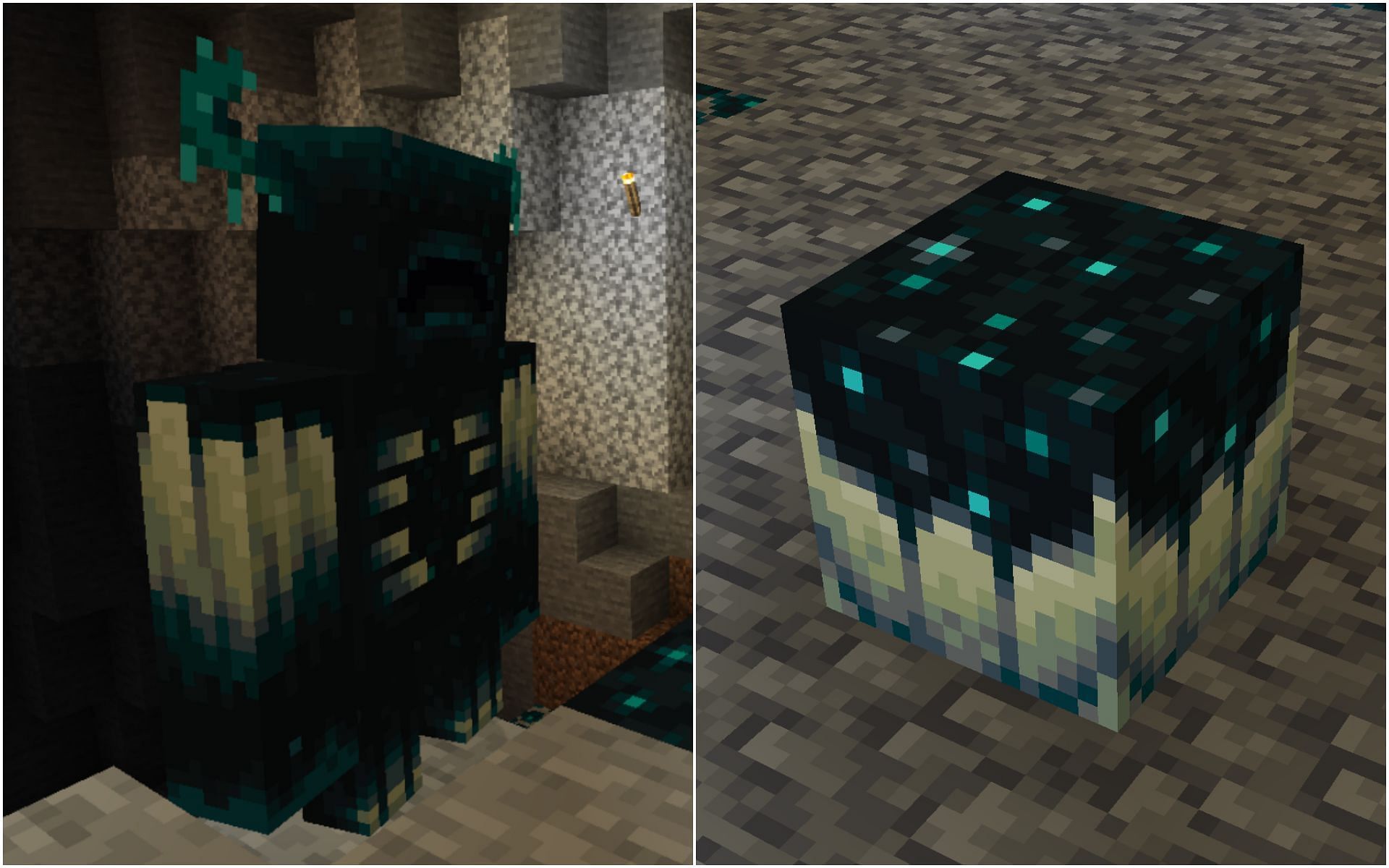 The Warden will only drop a commonly found sculk catalyst block and a few XP points (Image via Minecraft)