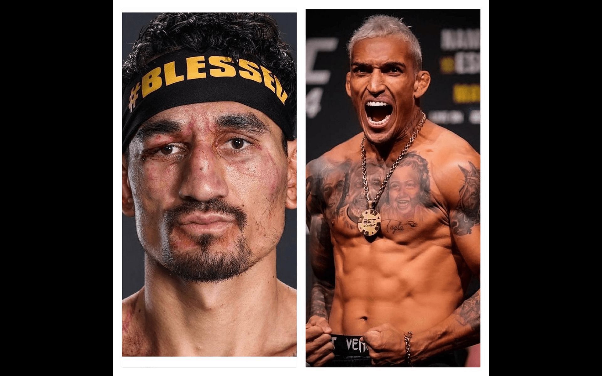 Max Holloway (left) and Charles Oliveira (right) [images courtesy of @blessedmma and @charlesdobronxs on Instagram]