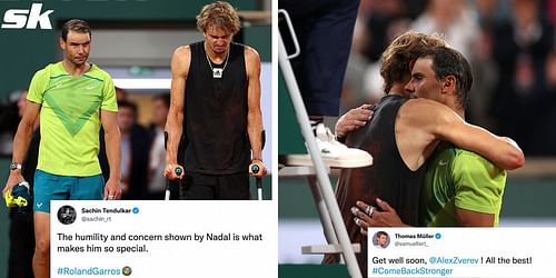 Sachin Tendulkar, Thomas Muller and other celebrites reacted to Alexander Zverev's freak injury in Paris