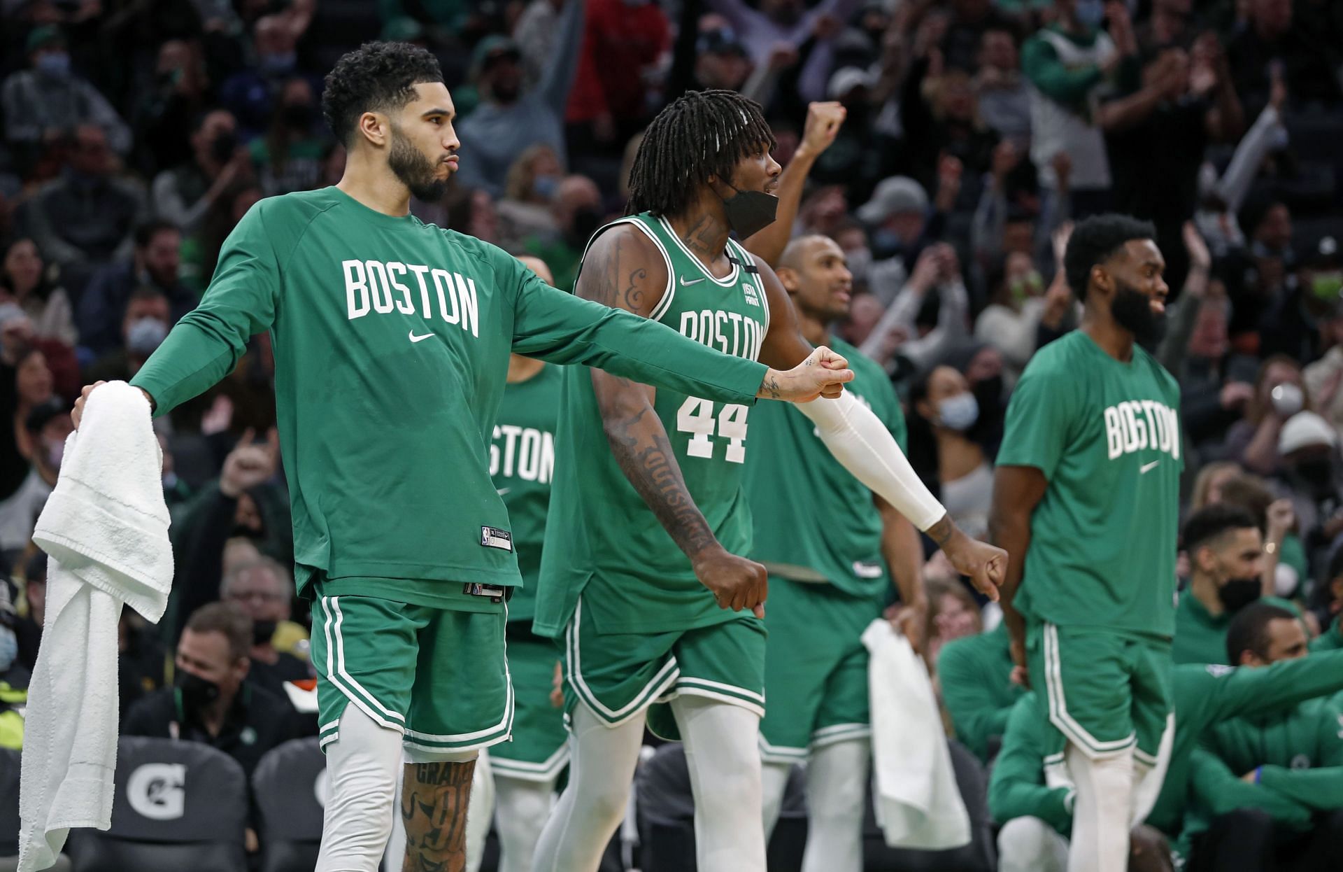 Before Game 1 of the NBA Finals, the entire Boston Celtics team had never been to the championship round. [Photo: The Boston Globe]