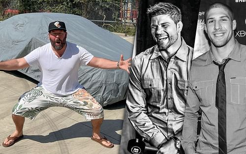 (L to R) Bert Kreishcer, Josh Thomson (via @bertkreischer and @therealpunk on Instagram), Brendan Schaub (via Getty)