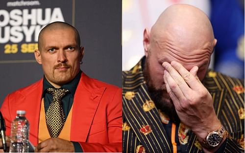 Oleksandr Usyk (L) has responded to Tyson Fury's (R) attempts to downplay a fight between them.